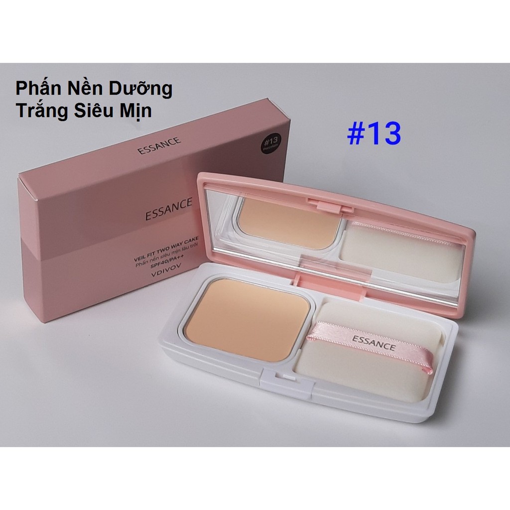 Phấn phủ siêu mịn lâu trôi chống nắng essance veil fit two way cake spf40 pa +++