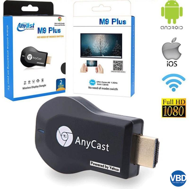Thiết bị hdmi không dây anycast m9 plus full hd 1080p kết nối không dây , truyền tải hình ảnh , video từ điện thoại , máy tính lên tivi hoặc máy chiếu full hd tốc độ kết nối siêu nhanh , tốc độ truyền hình ảnh video cực nhanh .
