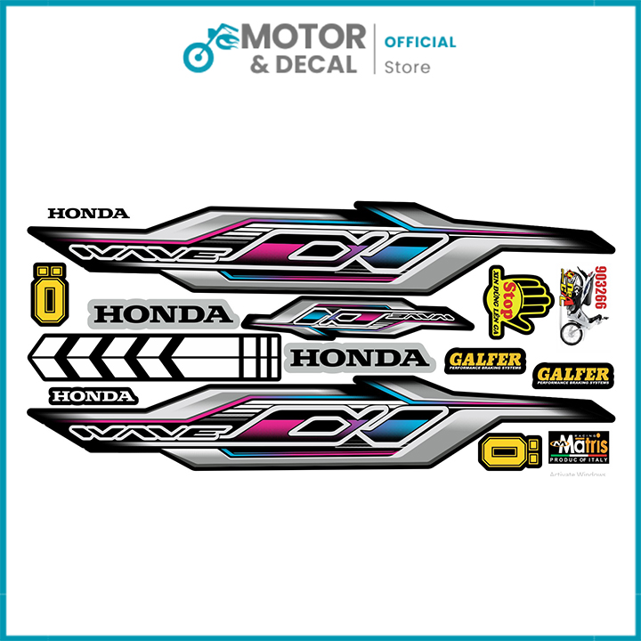 Tem xe Wave Alpha 110 mẫu NGƯỢC ZIN 2023 ( đời 2017 đến 2024 ) - Tem 3 lớp cao cấp nhiều lựa chọn màu sắc - Motor & Decal - WA2023