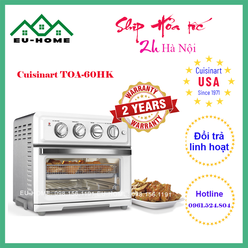 Hàng chính hãng Lò nướng đa năng, chiên không dầu Cuisinart TOA-60HK - EU