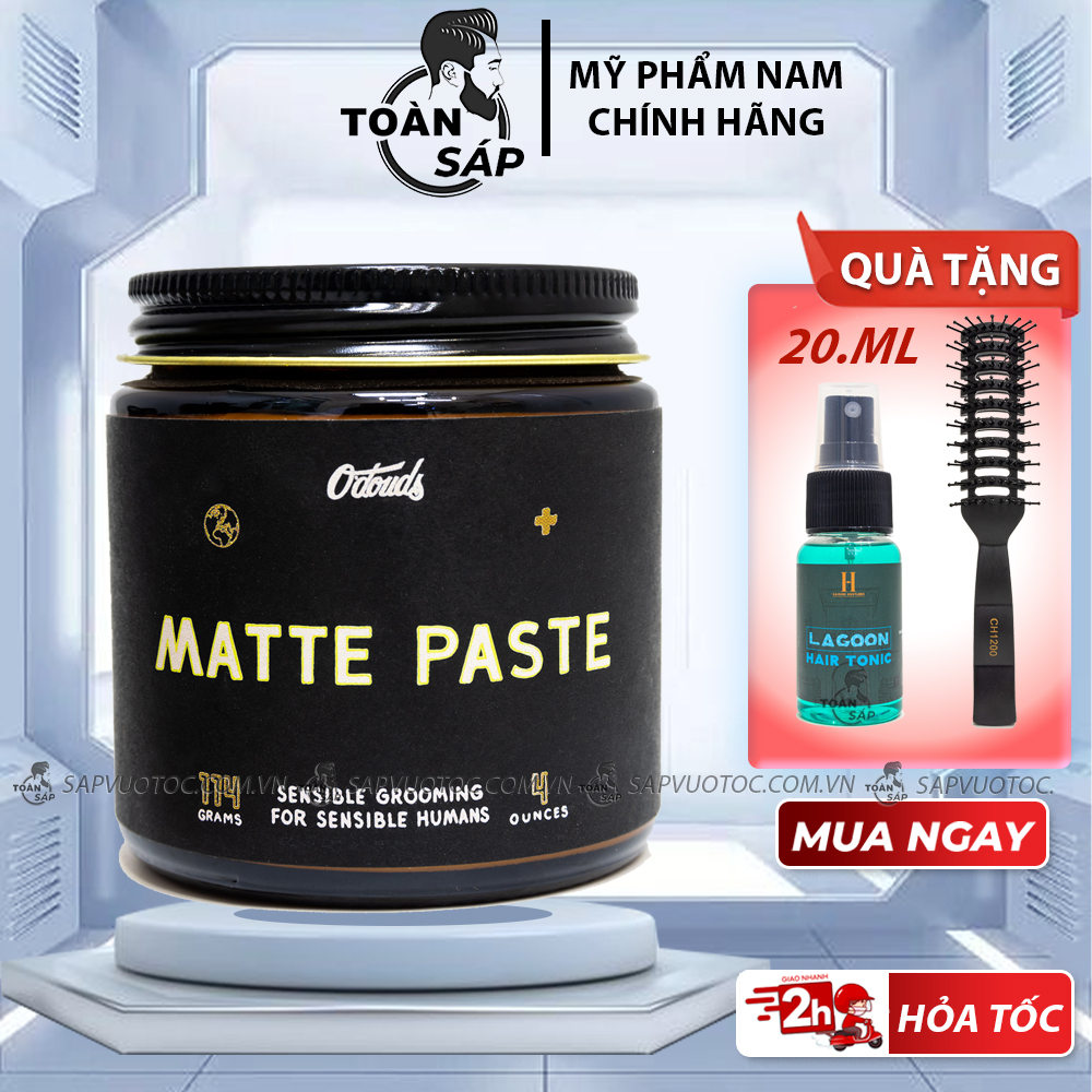 Sáp vuốt tóc O'douds Matte Paste 114gram | Chính hãng USA - Thương hiệu O'douds USA + Quà Tặng