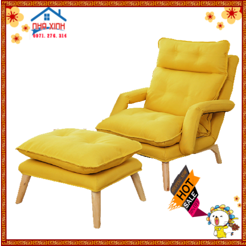 Ghế sofa bành tựa lưng thư giãn, ghế lười tựa lưng có thể ngả thành giường, có đôn gác chân êm ái sang trọng
