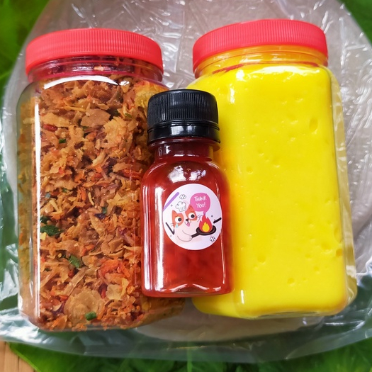 Combo bánh tráng muối tép hành + HỦ BƠ LỚN