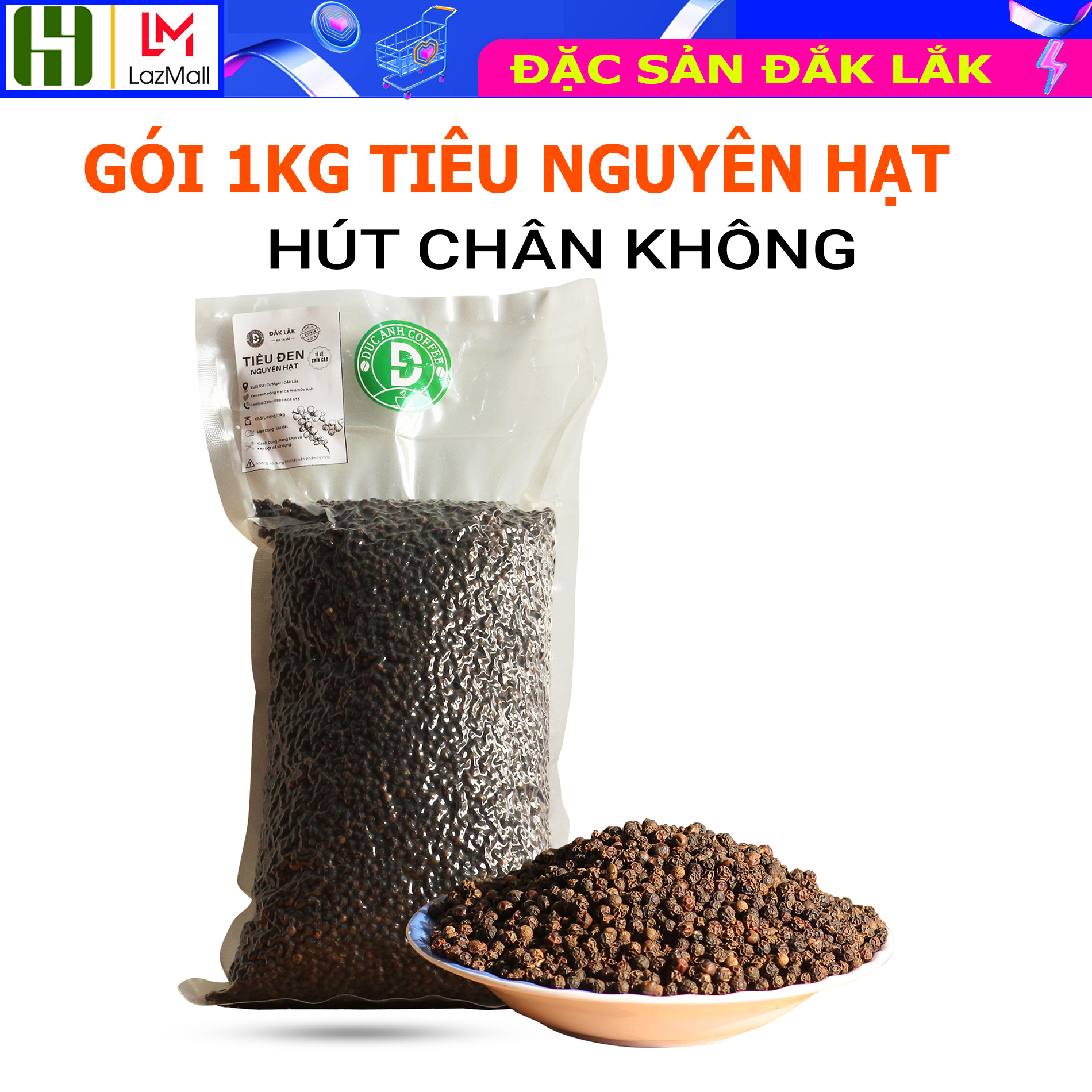 Gói 1KG Tiêu Nguyên Hạt Đăk Lăk Chọn Lọc Chín Đỏ, Cay Thơm, dùng gói bánh chưng hoặc nêm nếm món ăn, làm gia vị - canh tác hữu cơ tự nhiên - Tiêu Đen HỌ HỒ