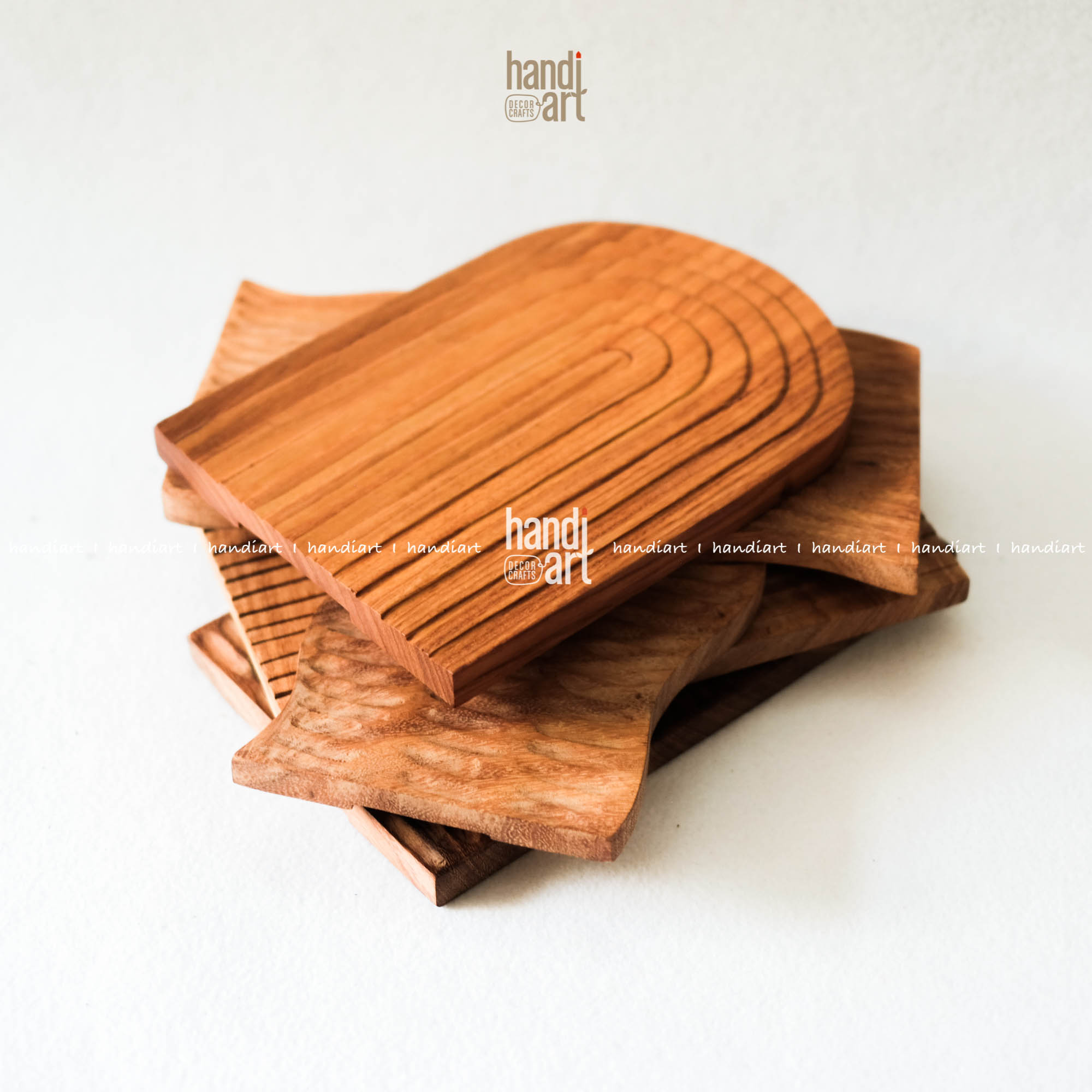 Khay thớt gỗ đỏ trang trí, decor food