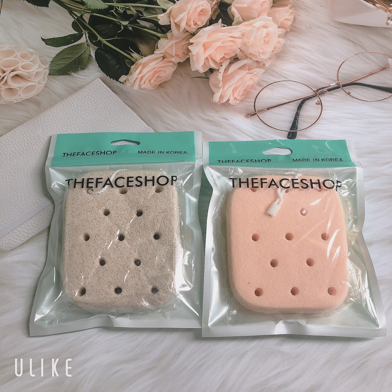 Mút rửa mặt bọt biển tẩy tế bào chết Thefaceshop