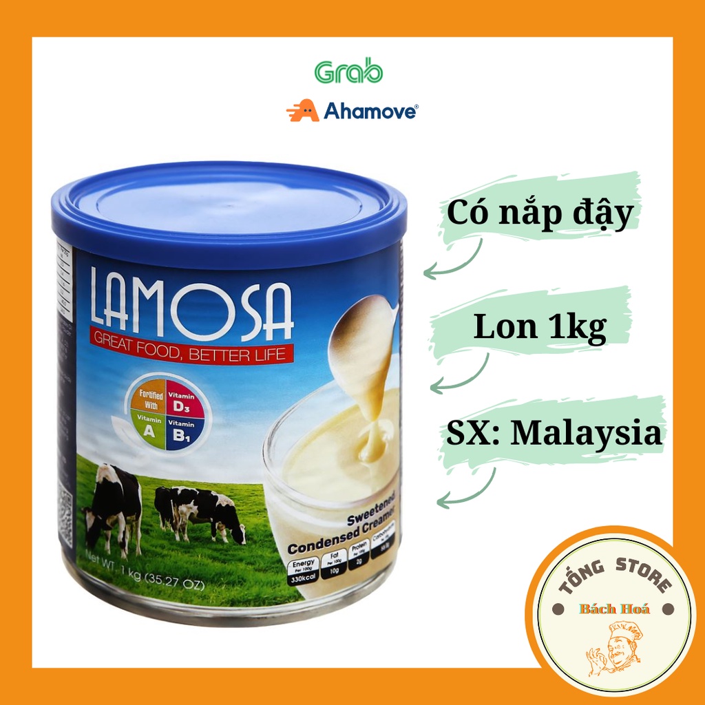 Sữa đặc Lamosa lon 1kg hàng Malaysia chuyên pha sinh tố