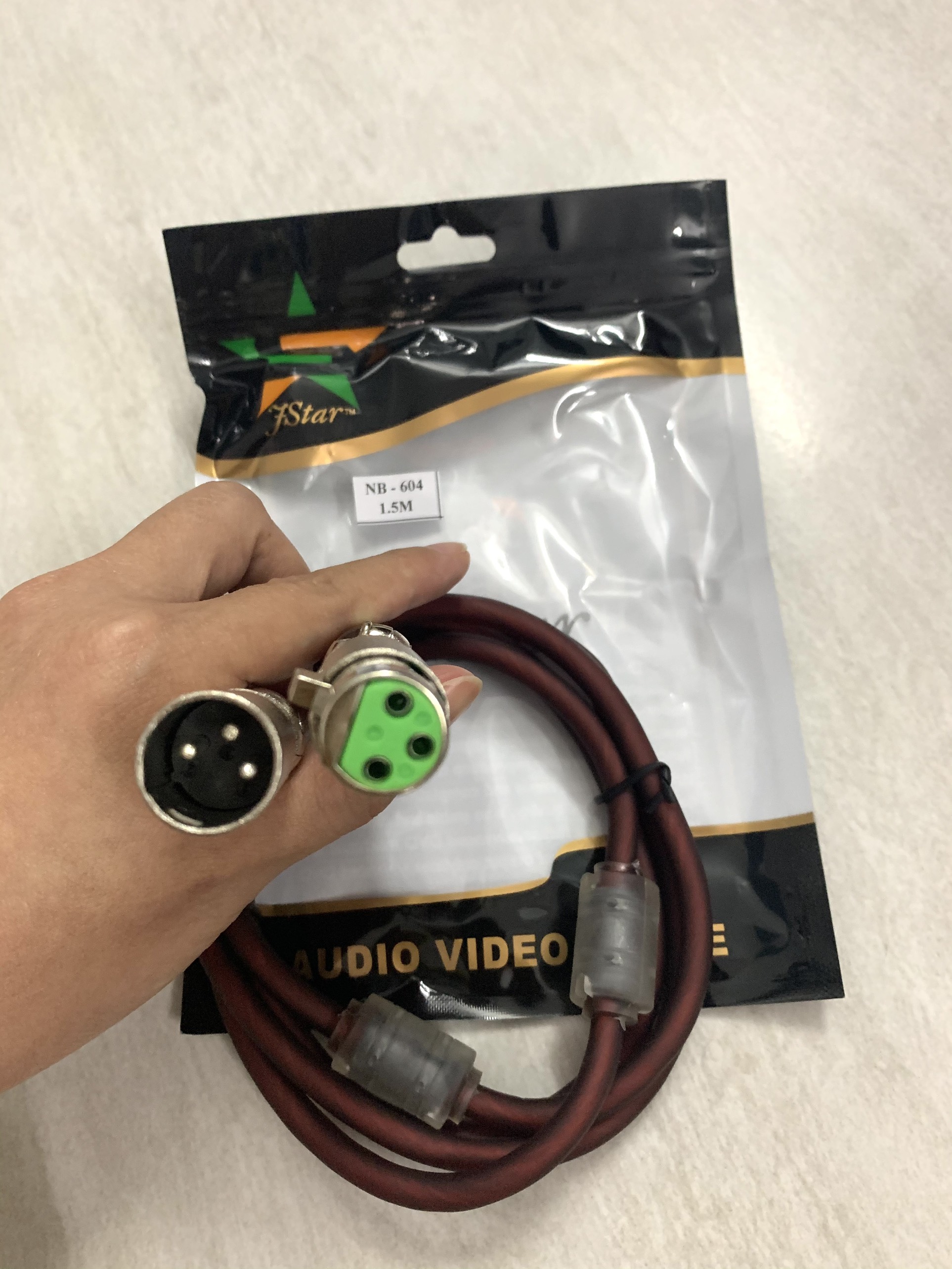 Dây cắm micro canon xlr 2 đầu đực - cái dài 1.5m có chống nhiễu