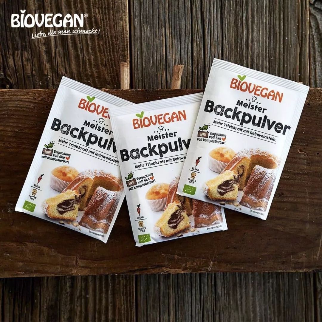 Bột nở hữu cơ biovegan organic backpulver 17g - bột nở làm bánh - bột nổi - bột baking powder - organicley