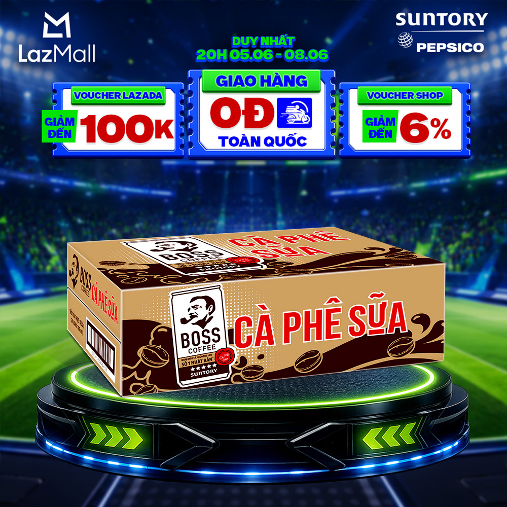 [SALE 6.6] Thùng 24 Lon Cà phê sữa Boss (180ml/lon)