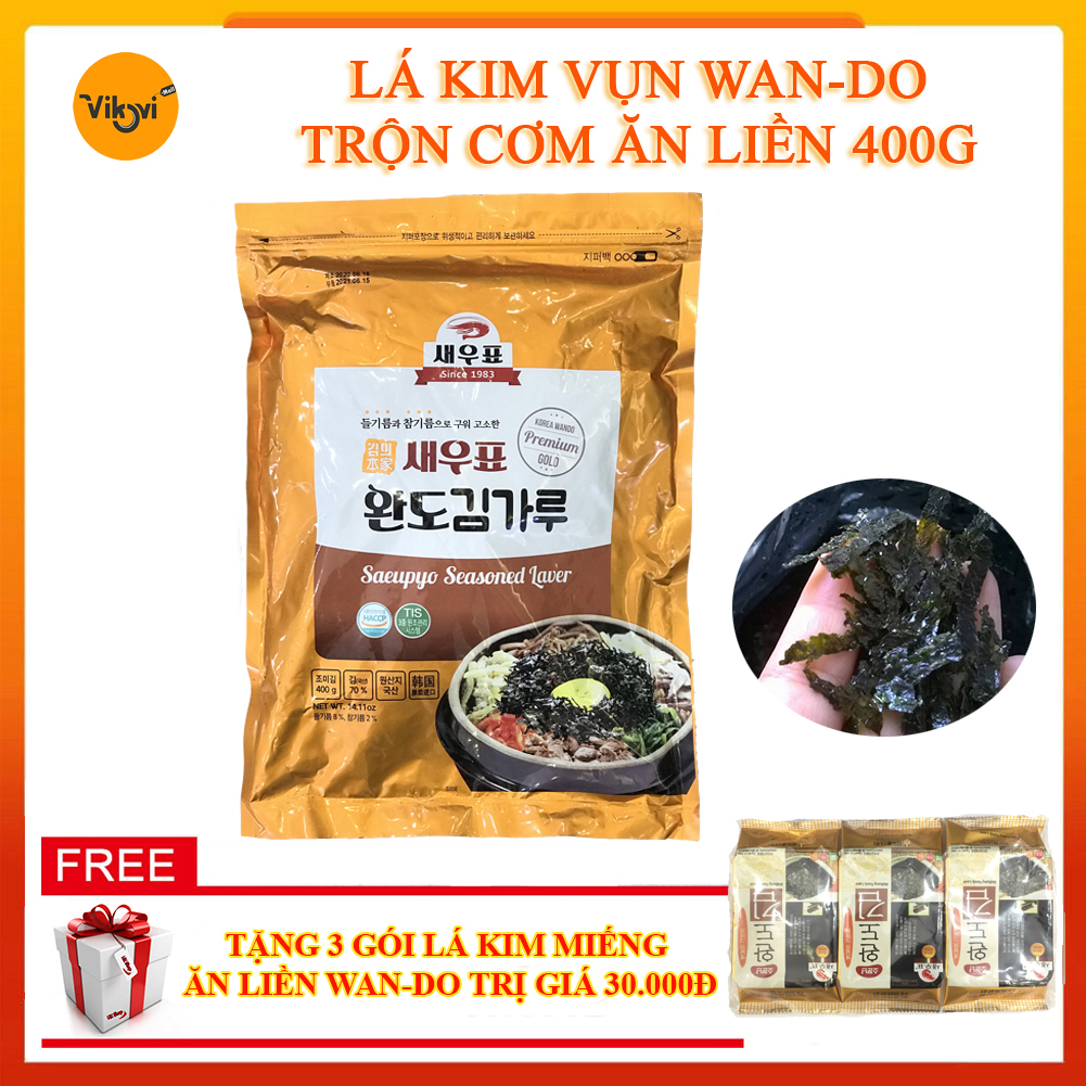 Rong Biển Vụn Ăn Liền, Lá Kim Vụn Trộn Cơm Hàn Quốc 400g+Tặng Set 3 Gói Lá Kim Miếng
