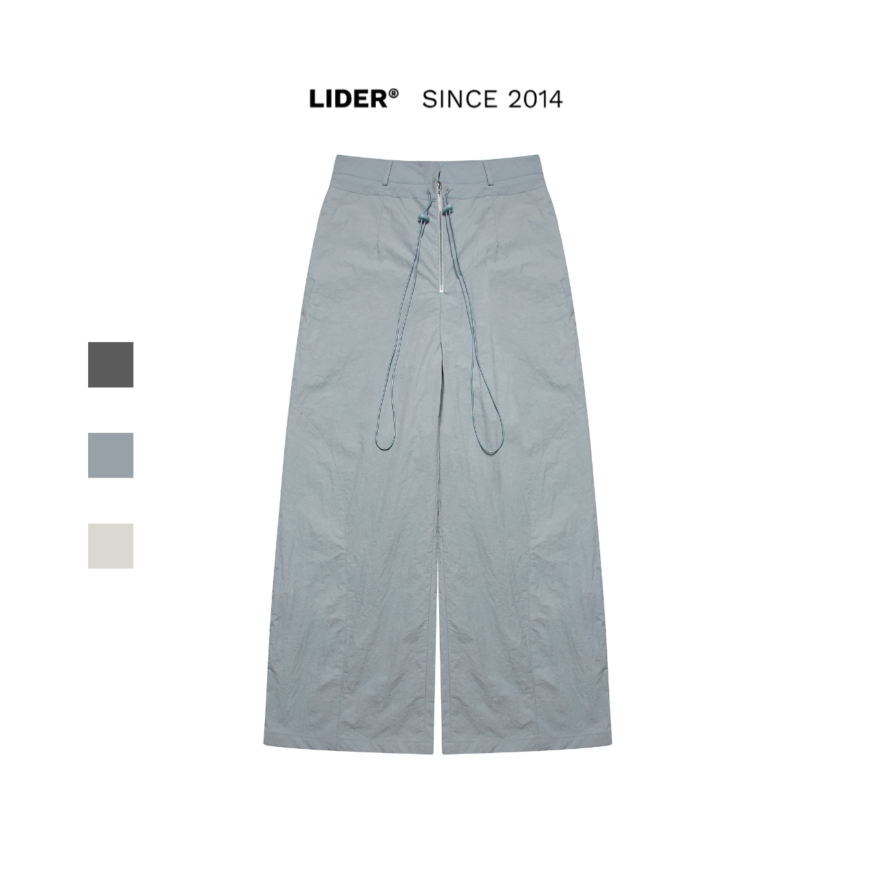Quần dù ống rộng unisex halo parachute pants - cream/ baby blue/ smoke
