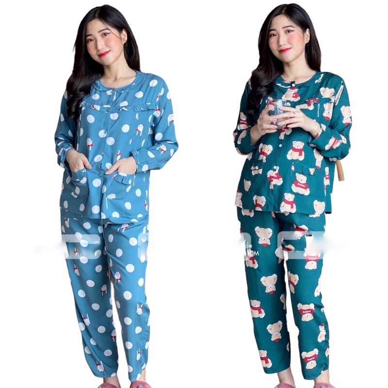 Bộ Lanh Lụa Bầu Sau Sinh Dài Tay Mát Lịm Mùa Hè, Có Khoá Mở Ti Cho Bé Tiện Lợi - Hàng Lanh Lụa Chuẩn Đẹp