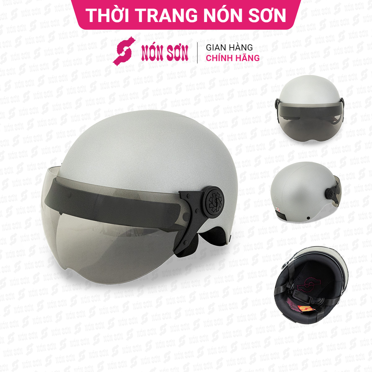 Mũ bảo hiểm nửa đầu có kính chính hãng NÓN SƠN KT-XM181