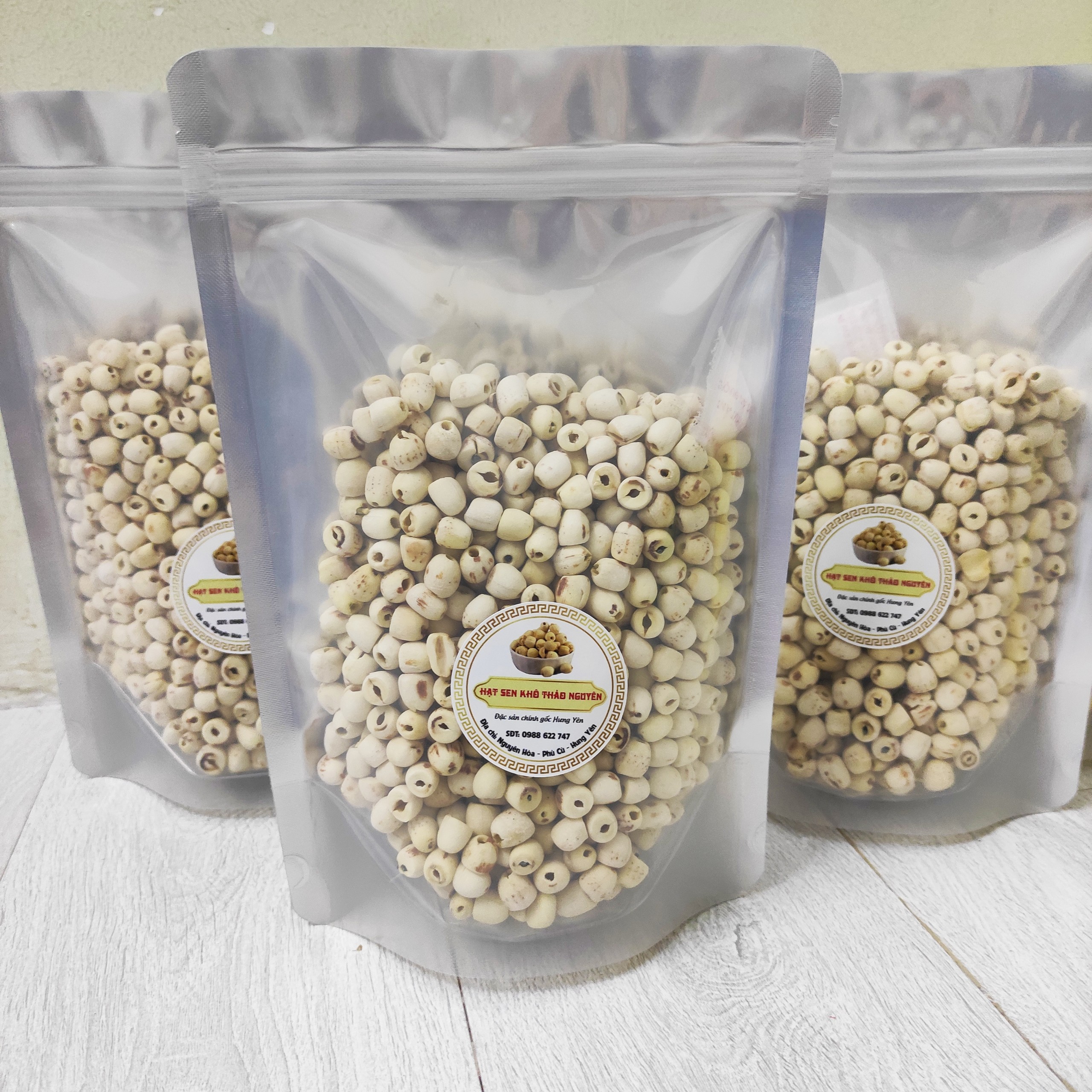 Hạt sen khô Hưng Yên bở thơm, sấy mộc tự nhien