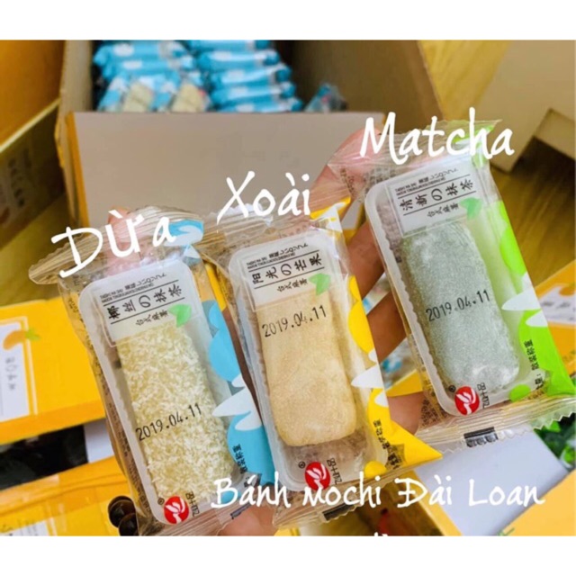 Compo 6 bánh mochi dài Đài Loan( NK Chính ngạch), Có 3 vị chà xanh, sữa dừa, xoài, dành cho tín đồ sành ăn