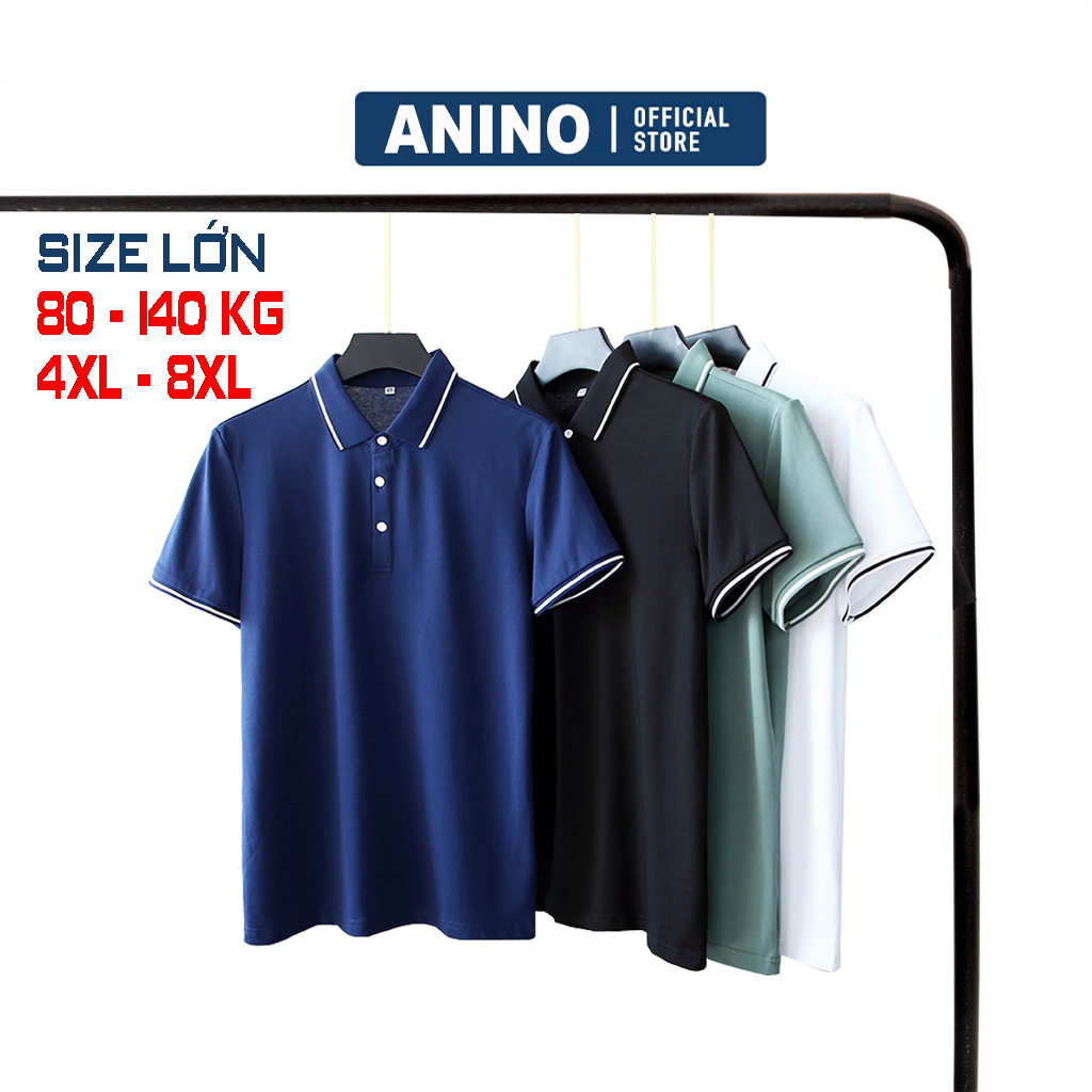 Áo polo big size nam cổ bẻ cỡ lớn áo thun có cổ thể thao nam big size dành cho người béo mập từ 80 - 130kg