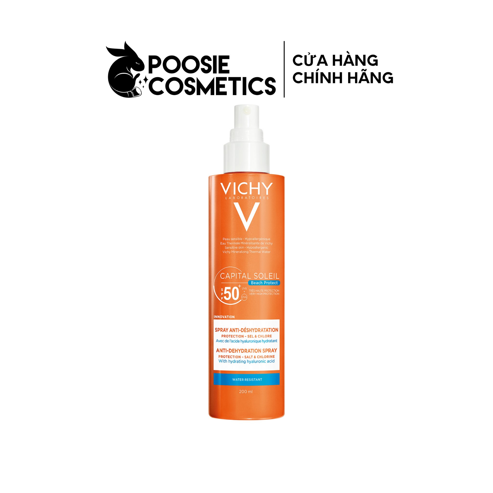 Xịt chống năng Vichy Capital Soleil Beach Protect Anti-Dehydration Spray 200ml
