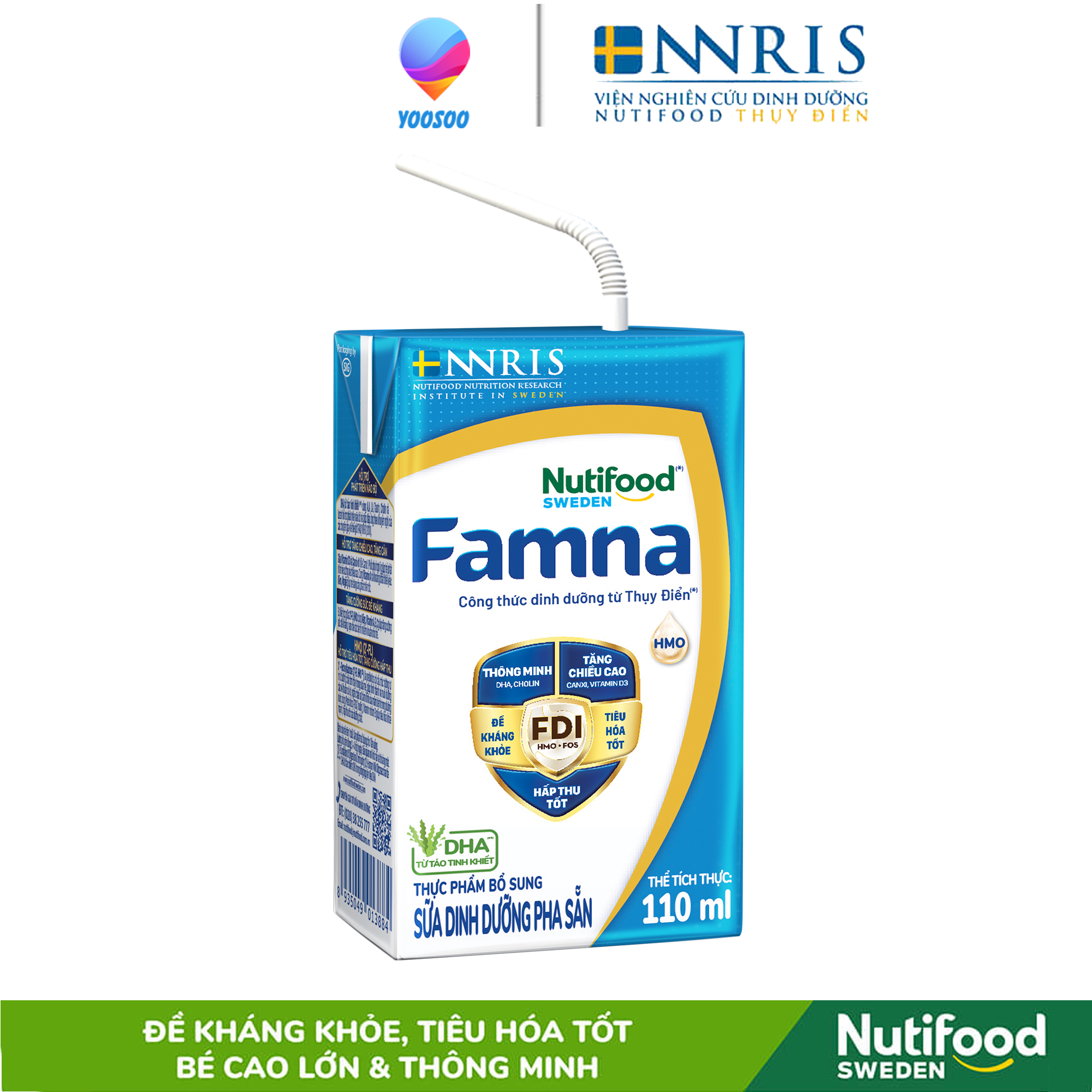 [UỐNG LÀ KHỎE] Lốc 04 Hộp Sữa Bột Pha Sẵn Famna 110ml/ 180ml Cho Bé Nhập Khẩu Trực Tiếp Từ Thụy Điển - NUTIFOOD SWEDEN - CIRINO