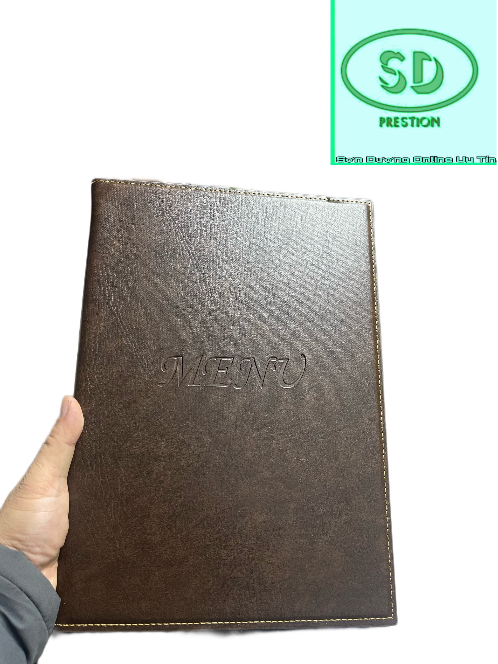BÌa menu A4 in chìm 10 lá màu đen, nâu cho nhà hàng, khách sạn