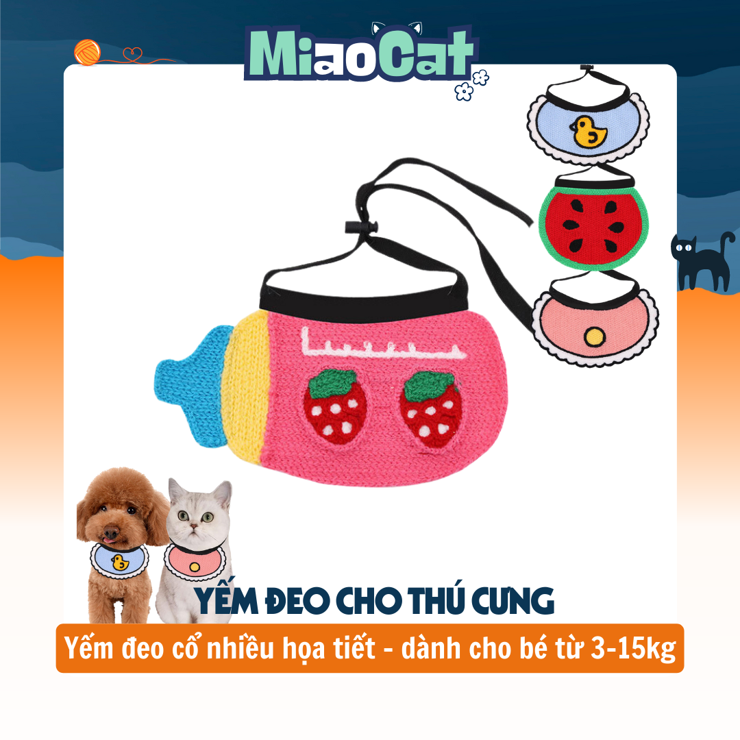 Yếm đeo cổ thêu họa tiết cho chó mèo vc64 miaocat
