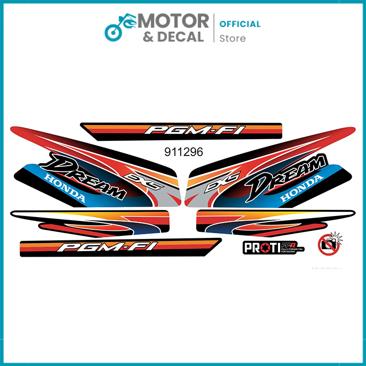 Tem Dream mẫu PGM Fi - Tem 3 lớp cao cấp nhiều lựa chọn màu sắc - Motor & Decal - DR02 Giá 59,000 Đồng*Miễn phí vận chuyển