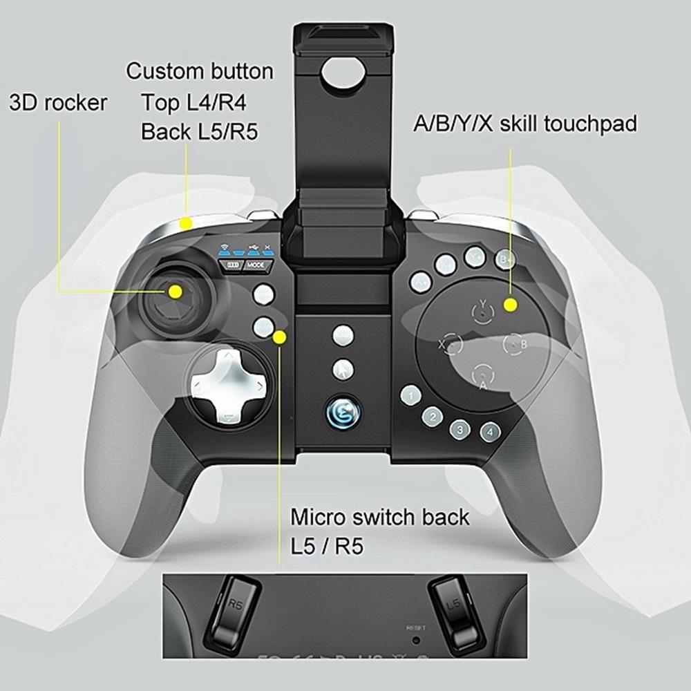 Tay cầm chơi game Bluetooth Gamesir G5 Remach-Rẻ Mà Chất chơi Rules of Survival PUBG MOBA trackpad Touchpad cho Android, iPhone (New Version Battle Dock Kết Nối Chuột Phím) bảo hành 6 tháng - Chiến thoải mái game trên Android, iPhone iOS hơn cả G4s