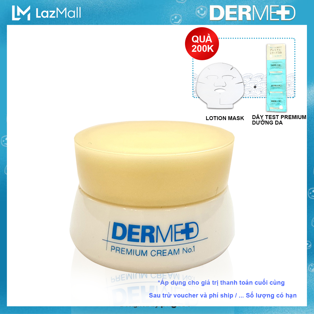 (Minisize) Kem dưỡng da cao cấp (3 trong 1) cấp ẩm, chống lão hóa, dưỡng trắng ngăn ngừa tàn nhang - sạm nám toàn diện, hàng nội địa số 1 Nhật Bản Dermed Premium Cream No.1 6g