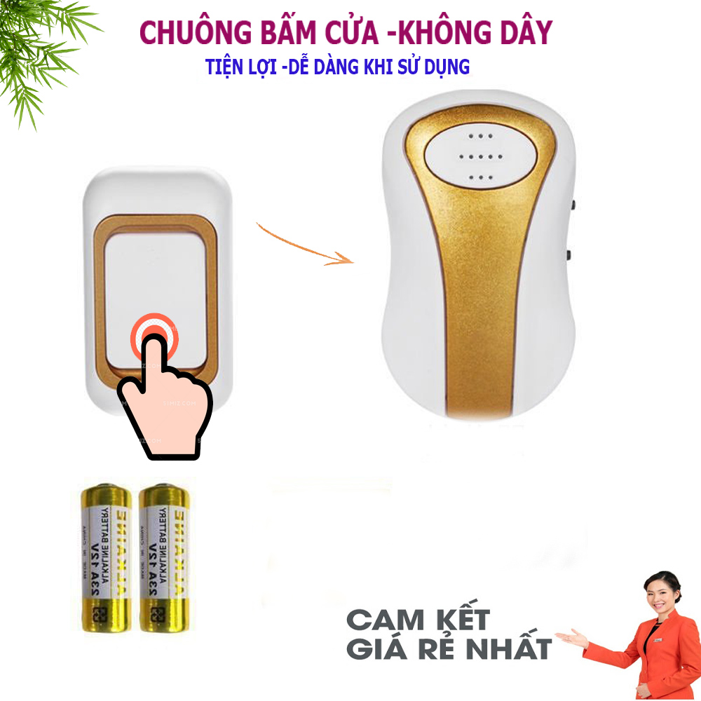 CHUÔNG TREO NGOÀI CỬA 1 NÚT CHUÔNG CẮM Ổ ĐIỆN TRONG NHÀ LÀ DÙNG LUÔN ,CHUÔNG GỌI CỬA KHÔNG DÂY, CHUÔNG BẤM CỬA THÔNG MINH,