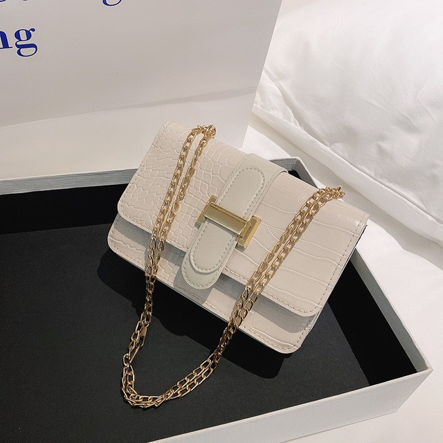 Túi xách nữ đeo chéo đẹp, túi đeo vai dây xích khuy cài chữ h hàng quảng châu tx13 chiristore