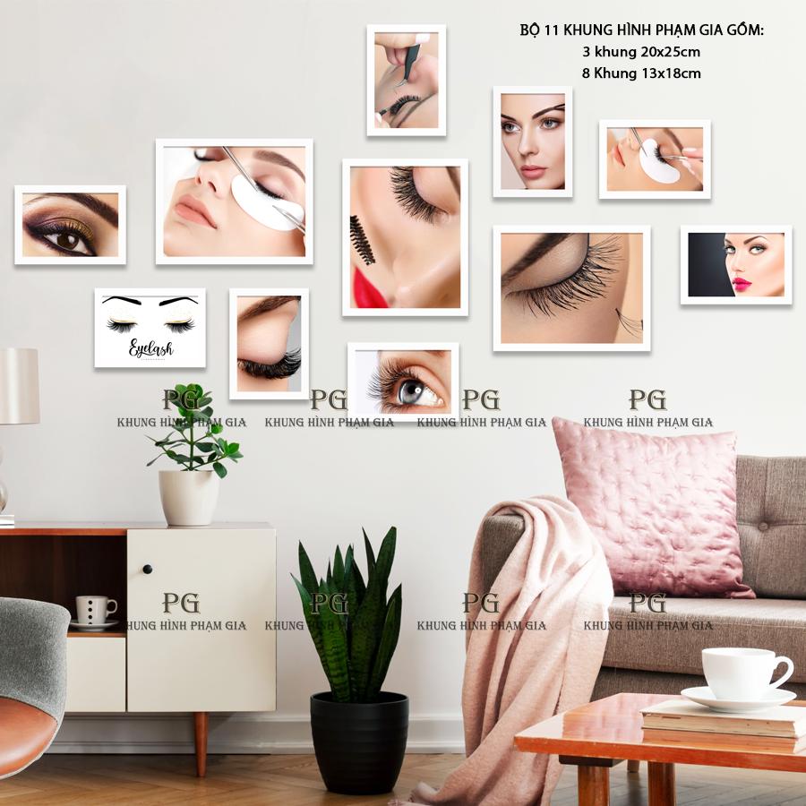 [HCM]Bộ Khung Ảnh Treo Tường Trang Trí Tiệm Nối Mi Hình Ảnh Nối Mi Đẹp Hiện Đại Chất Lượng Cao Tại HCM- Khung Hình Phạm Gia PGC262