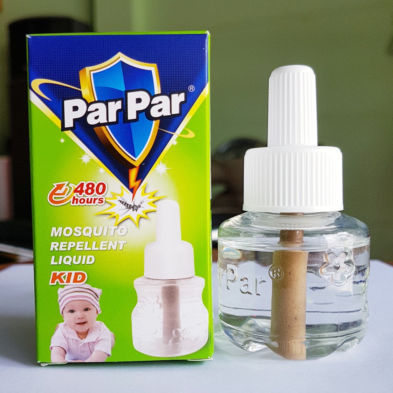 COMBO 10 tinh dầu đuổi muỗi parpar vỏ màu xanh em bé 45ml sử dụng 30 đêm
