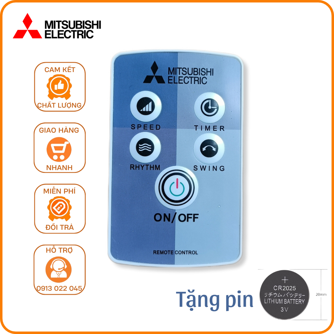 Remote quạt cây, quạt treo tường Mitsubishi