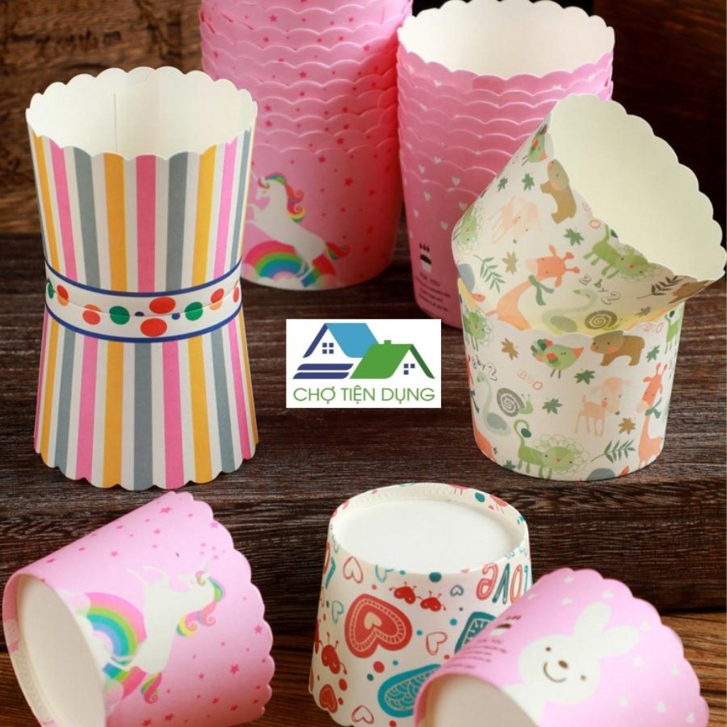 Chén cốc giấy nướng muffin cupcake set 25 cái lốc - cocgiay25