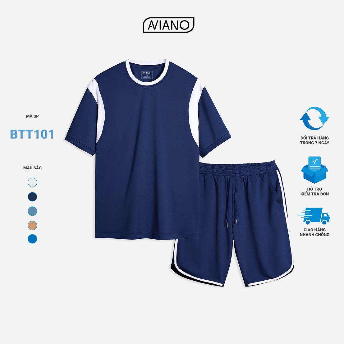 Bộ Thể Thao Nam Thiết Kế Can Vai Thời Trang Cao Cấp AVIANO