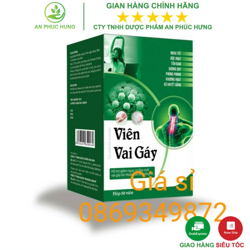 Hộp 30 viên - VIÊN VAI GÁY thành phần từ thảo dược hỗ trợ giảm đau mỏi vai gáy do thoái hóa đốt sống cổ