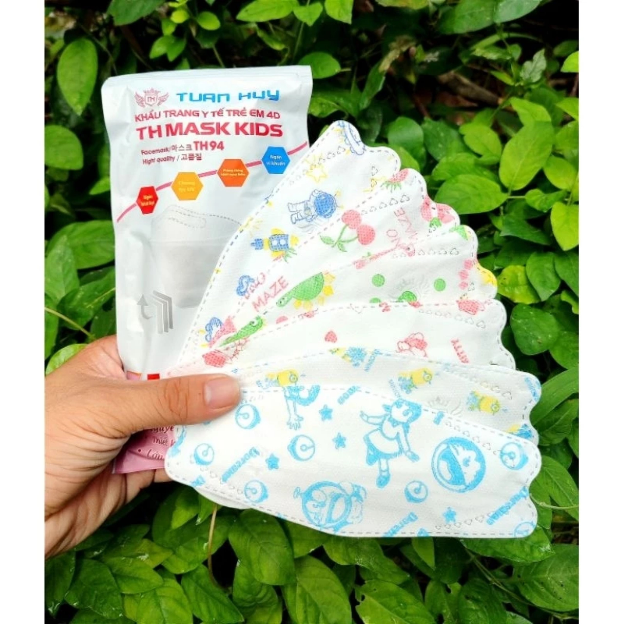 Khẩu trang kf94 cho bé trẻ em 5-12 tuổi có combo 10 cái - 50 - 100 - 200 - 300 - thùng 600 cái