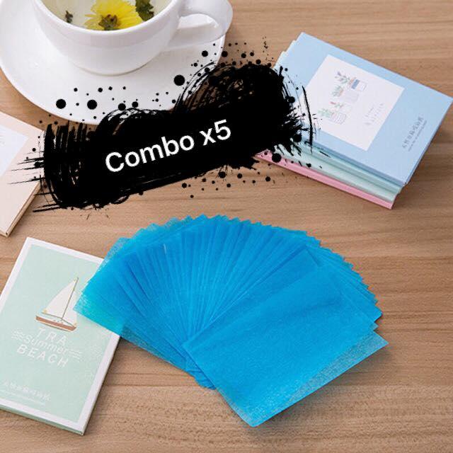 Combo 5 gói giấy thấm dầu 1 gói có 50 miếng