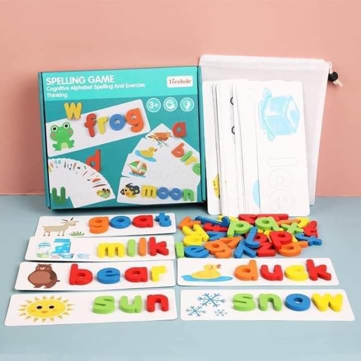 Spelling game hộp đồ chơi ghép chữ Tiếng Anh bảng ghép chữ cái Tiếng Anh dành cho bé 3-6t giúp bé phát triển trí não vừa học vừa chơi