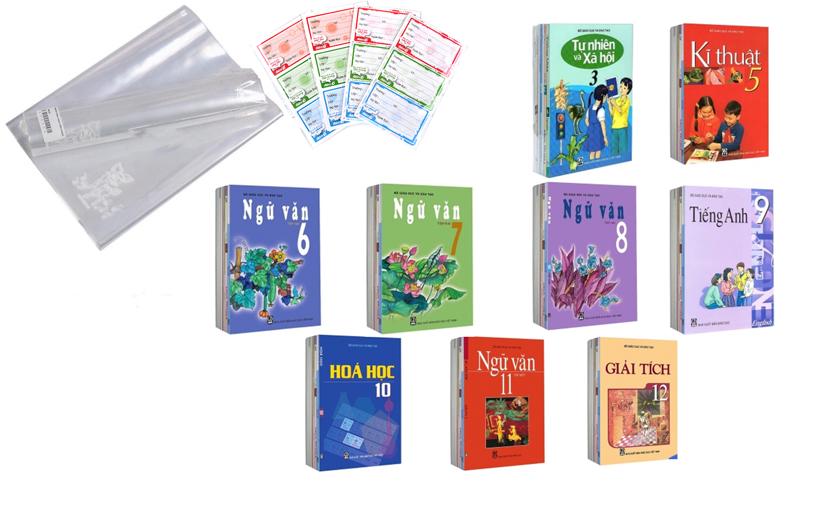 BÌA BAO + NHÃN VỞ + TRỌN BỘ 1-12