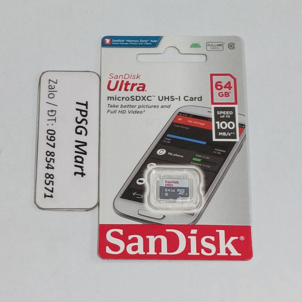Thẻ nhớ Micro SD 16GB 32GB 64GB Class 10 Hiệu Sandisk chính hãng