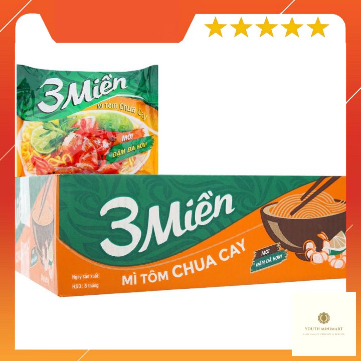 Thùng mì 3 miền Reeva 30 gói đủ loại