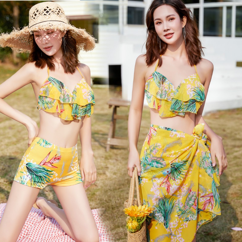 Set bikini đi biển 2 mảnh 3 món sexy đẹp bộ đồ tắm đồ bơi có quây kín đáo B23