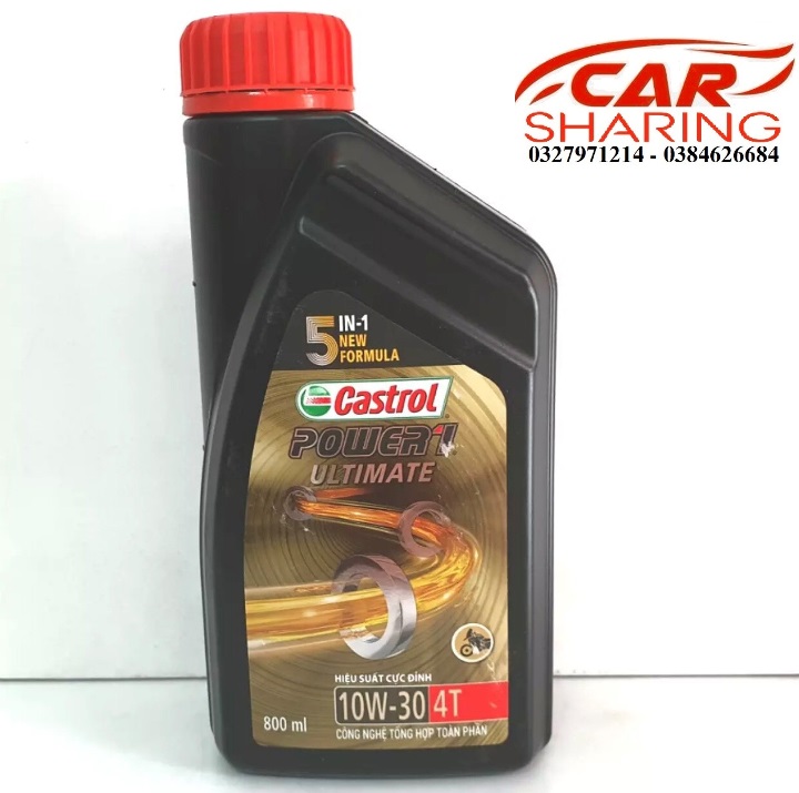[HCM]DẦU CÔNG NGHÊ TỔNG HỢP TOÀN PHẦN - CHO XE MÁY SỐ CASTROL POWER1 ULTIMATE 10W30 MA2 0.8L