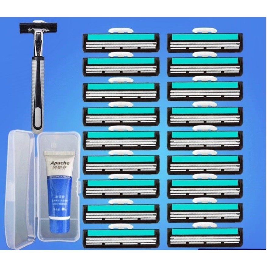 .[HOT DEAL+QUÀ TẶNG ] BỘ DAO CẠO RÂU CHO NAM , KÈM 36 LƯỠI CẠO TẶNG 1 LỌ KEM CẠO RÂU CAO CẤP