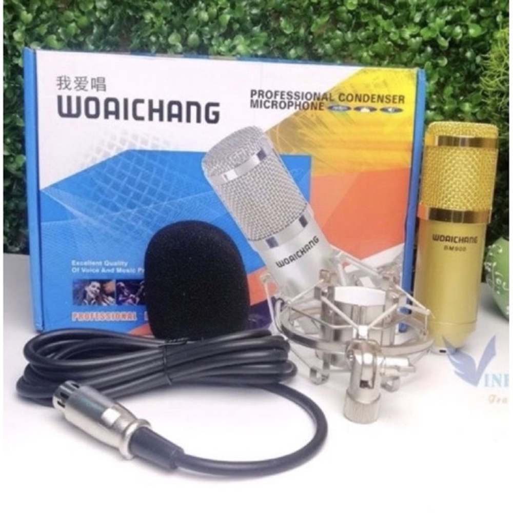 Micro thu âm chuyên nghiệp, micro thu âm livestream woaichang bm900 hát karaoke cực hay, mic hút âm tốt, hát cực nhẹ, lọc tiếng ồn cho chất âm sáng - bảo hành 1 năm