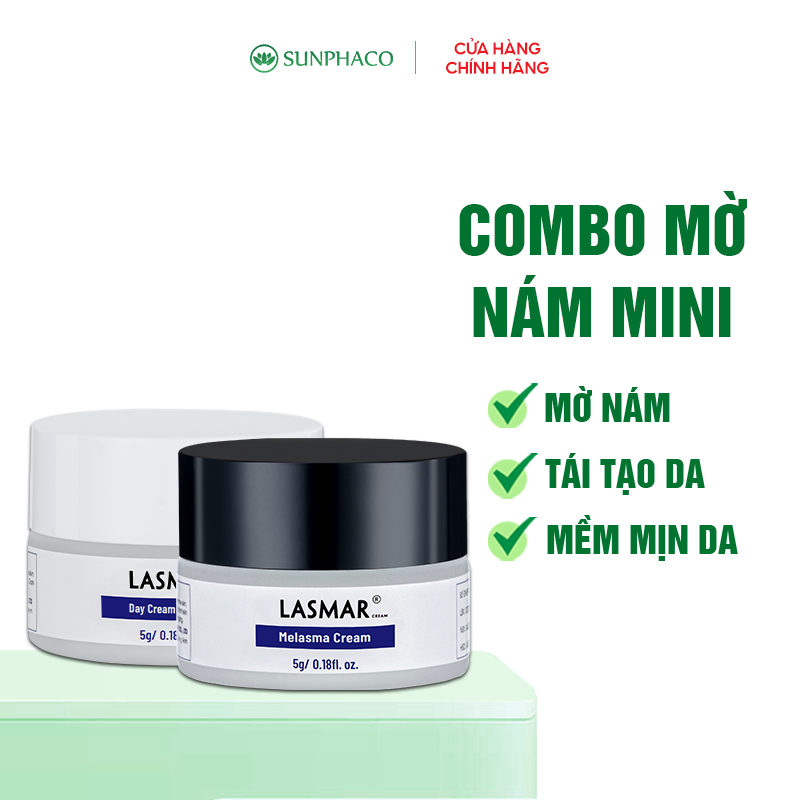 Combo kem nám đêm + ngày mini size 5g hỗ trợ xóa nám mờ thâm, làm sáng da, loại bỏ tàn nhang