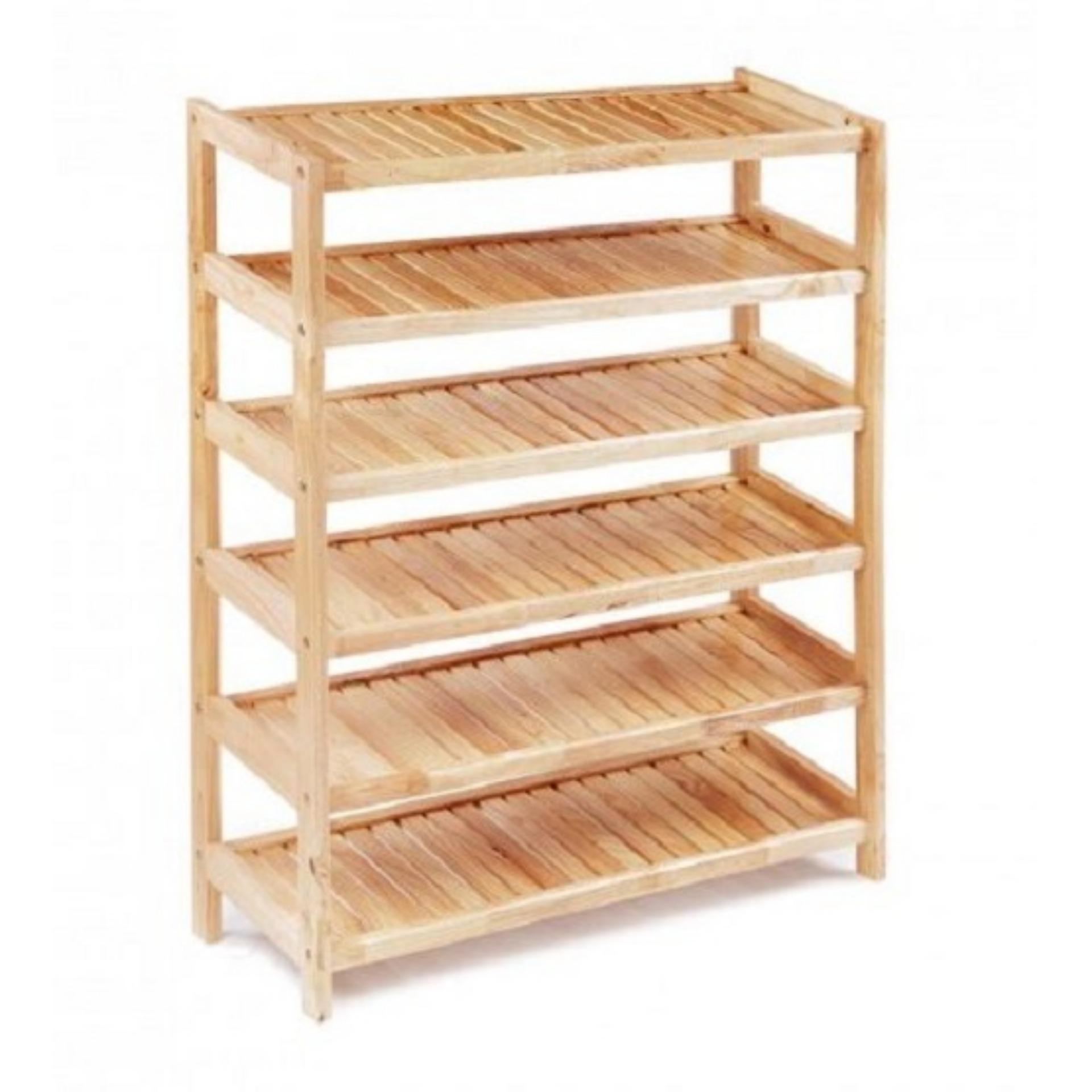 Kệ để giày dép 6 tầng ngang 60cm màu tự nhiên