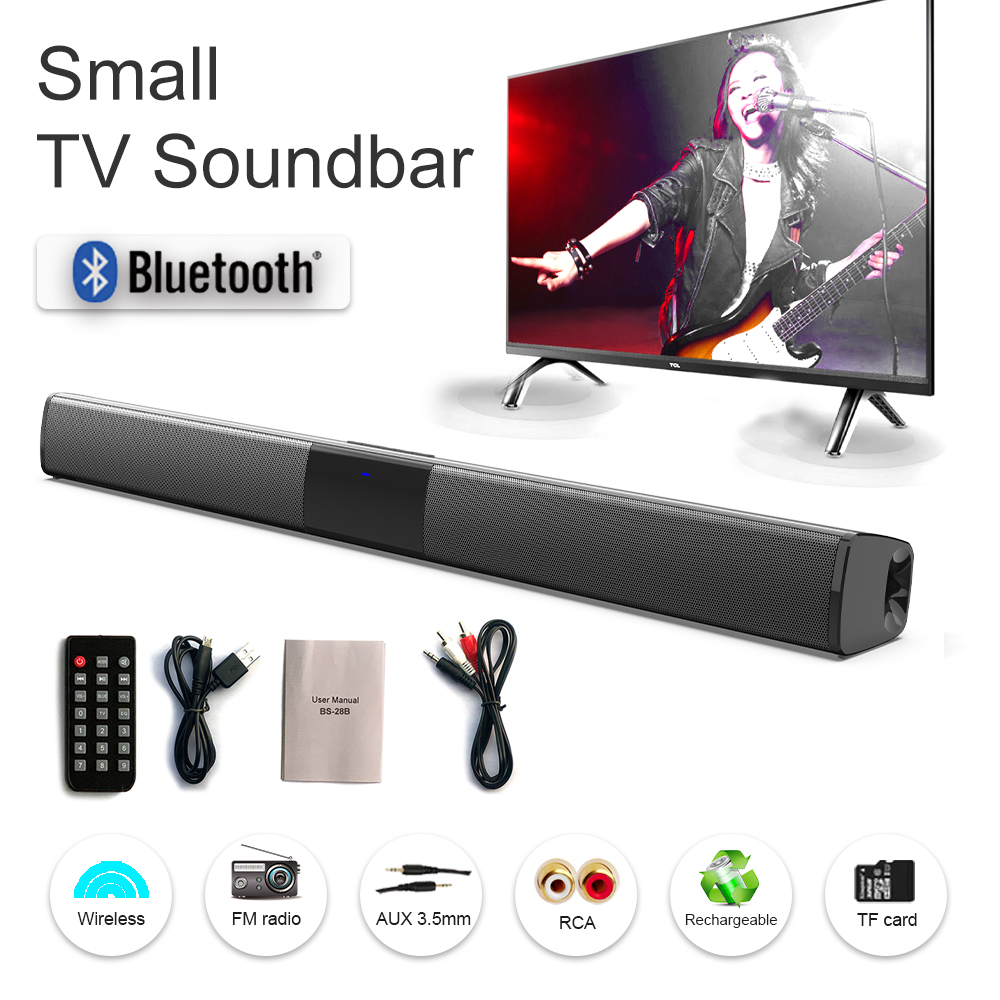 Loa Bluetooth không dây 20W Loa âm thanh nổi Rạp hát gia đình PC TV Hệ thống âm thanh vòm AUX TF FM Radio Cột