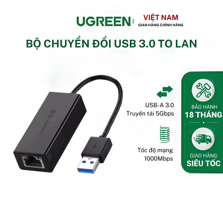 Bộ chuyển đổi usb 3.0 sang lan 10/100/1000 mbps cr111 20256 - hãng phân phối chính thức